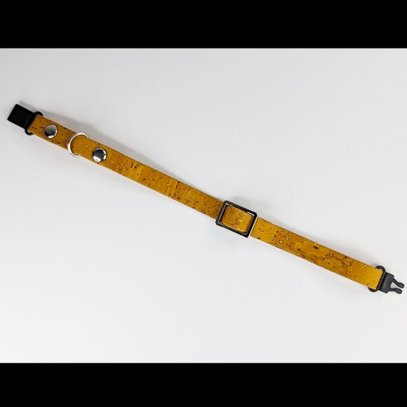 Cork Breakaway Cat Collar in Mustard Yellow - Picture 3 of 6